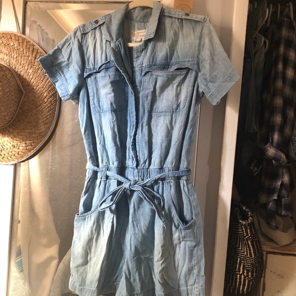 Like New Current/Elliott Denim Short-sleeve Romper - Picture 5 of 8